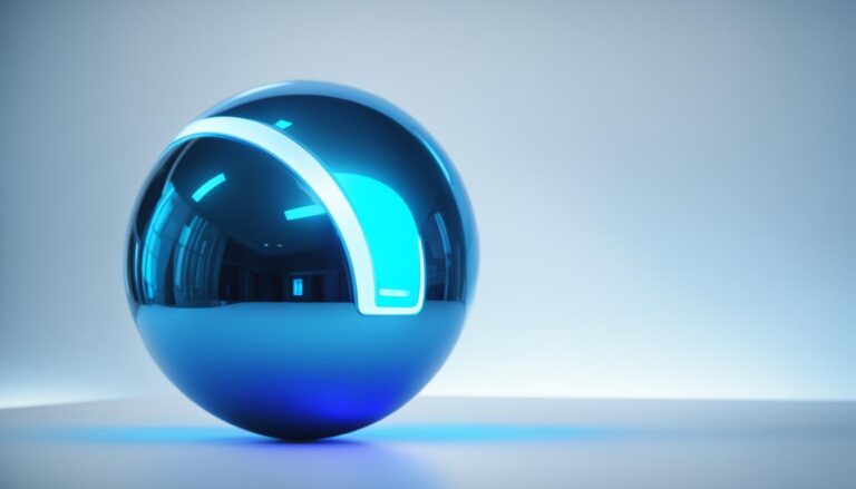 AI-generated abstract illustration of a glowing blue orb.