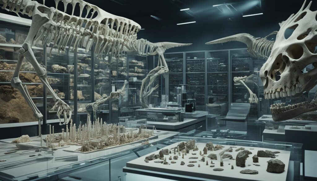 AI in paleontology analyzing fossils