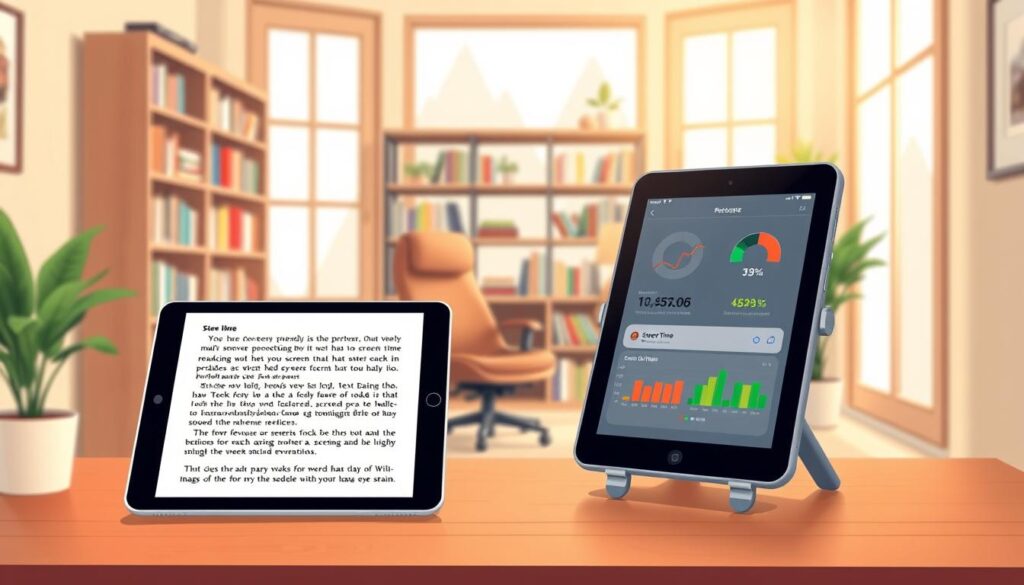 text magnification and screen time management tools